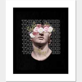 Greek Statue Head Think Quote Posters and Art